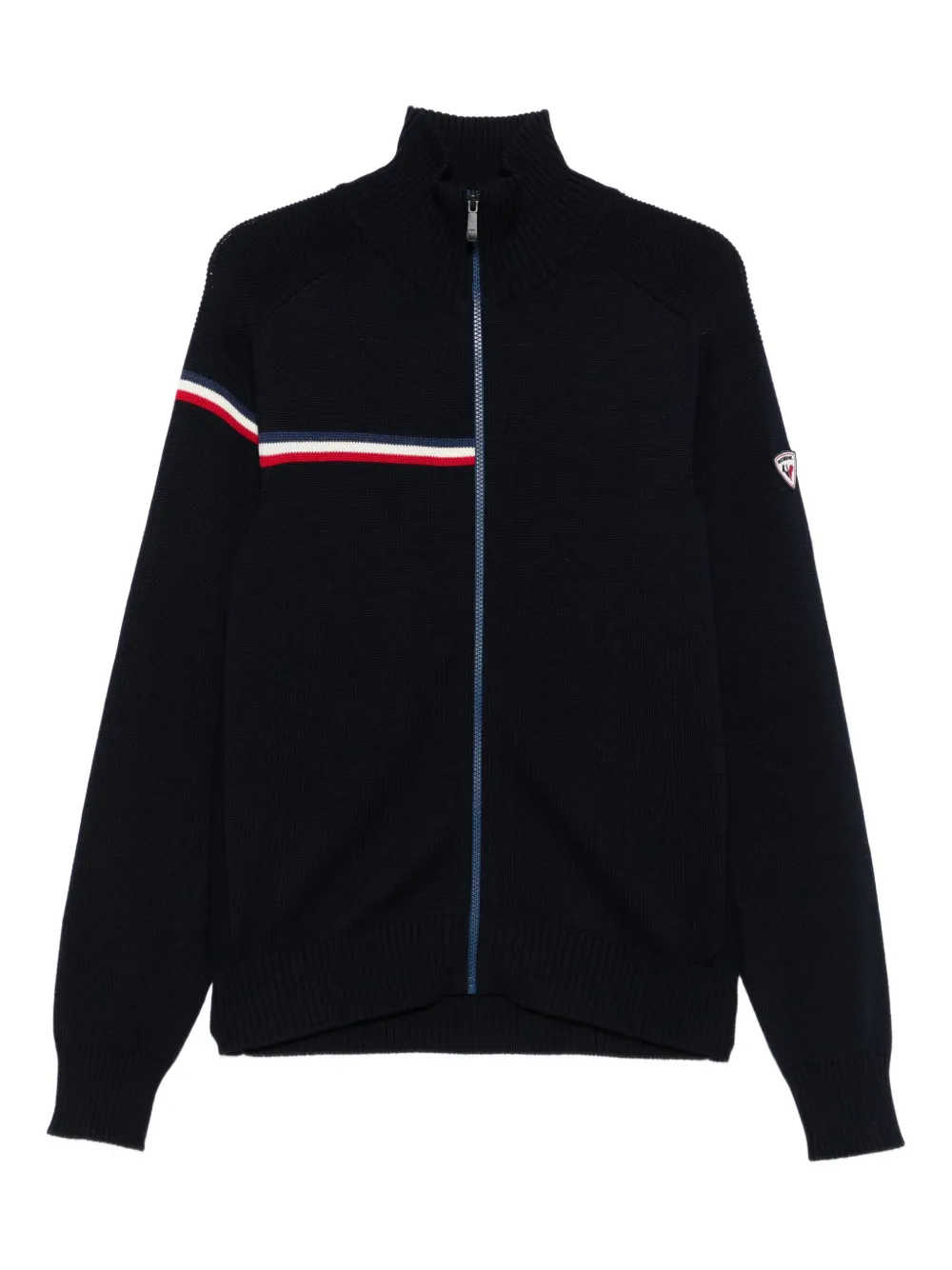 Rossignol Odysseus Stripe-detail Zip-front Sweater In Blue