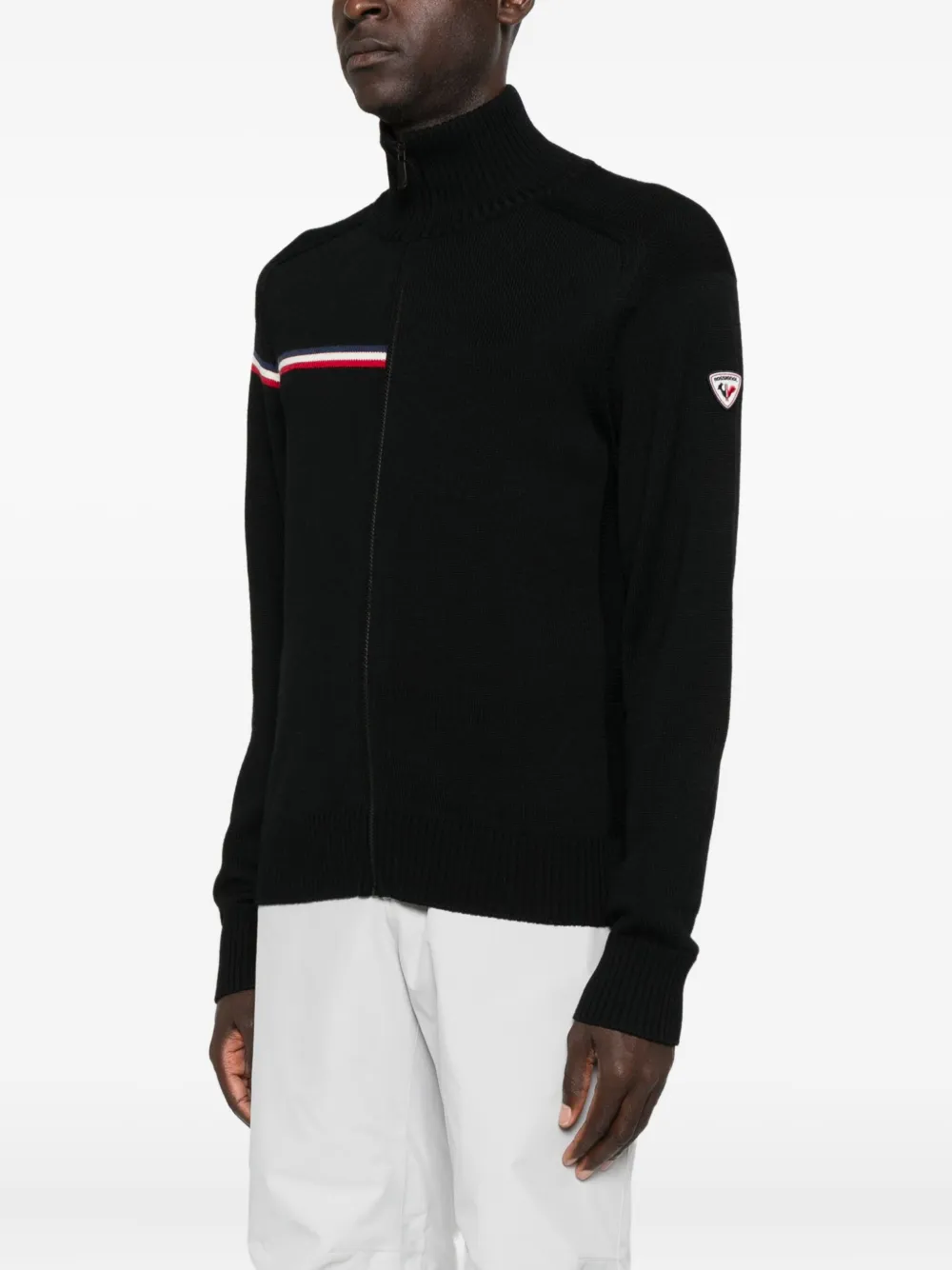 Rossignol Odysseus Stripe-detail Zip-front Sweater In Blue