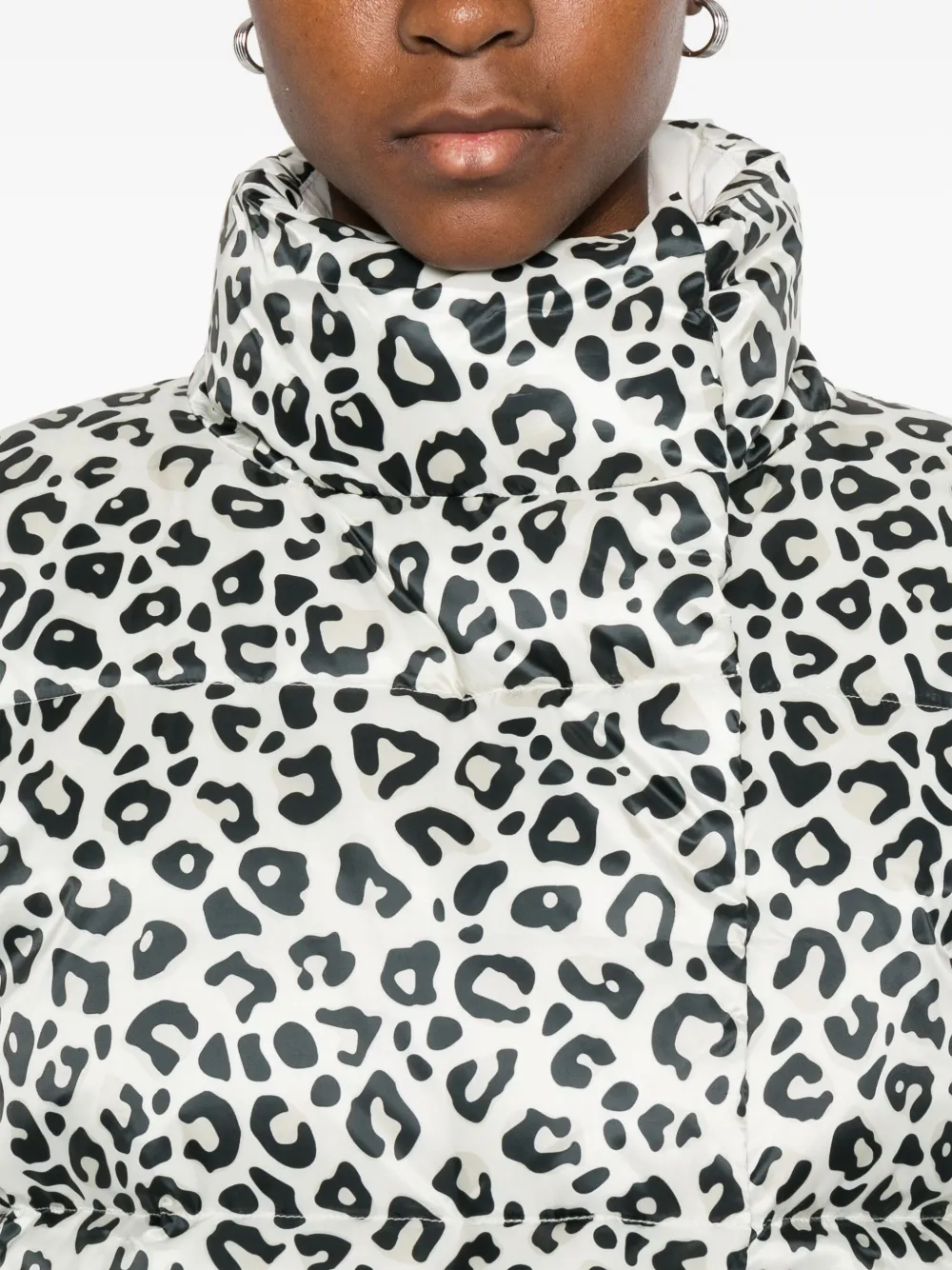 Rossignol Leopard-print Down Jacket In White