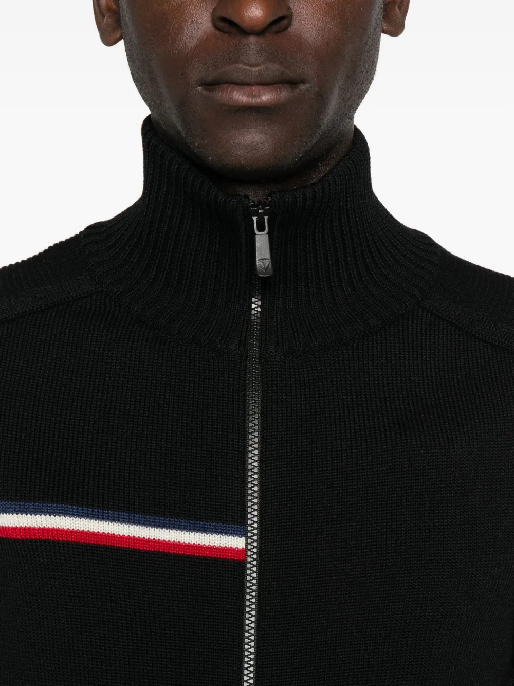 Rossignol Odysseus Stripe-detail Zip-front Sweater In Black