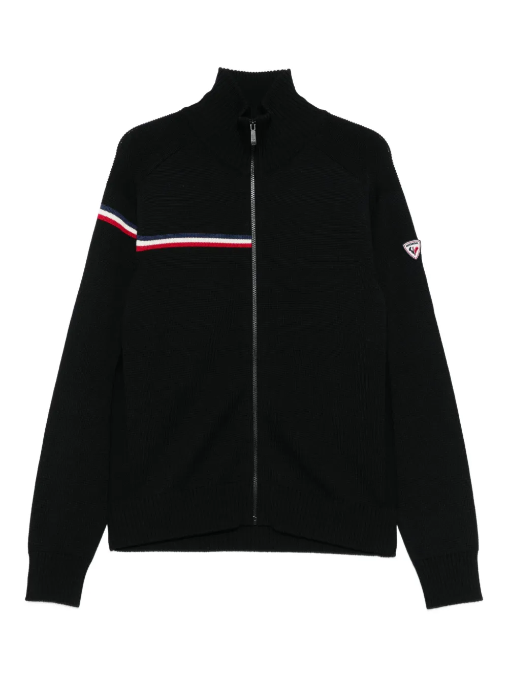 Rossignol Odysseus Stripe-detail Zip-front Sweater In Black