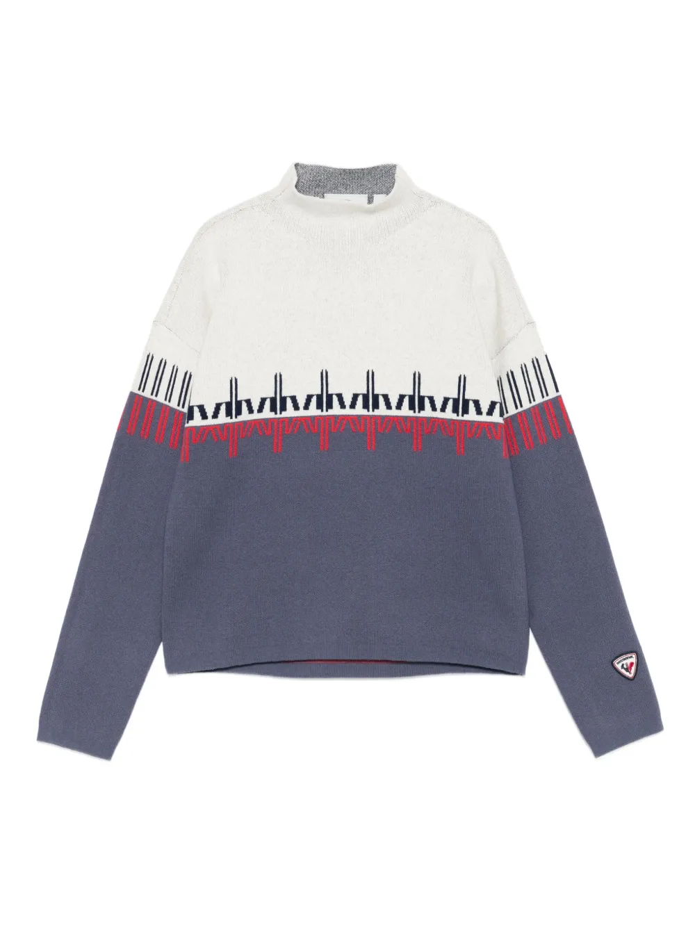 Rossignol patterned mock-neck sweater | Blue | Image 1