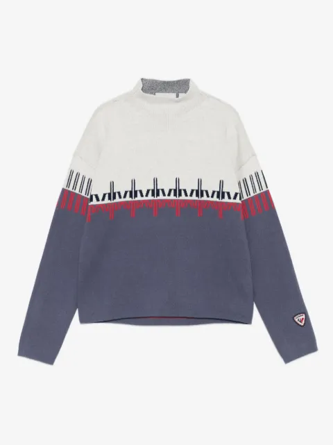 Rossignol patterned mock-neck sweater