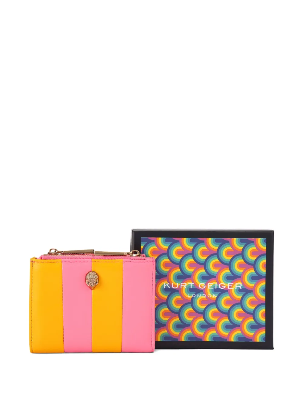 Kurt Geiger London Gestreepte portemonnee Roze