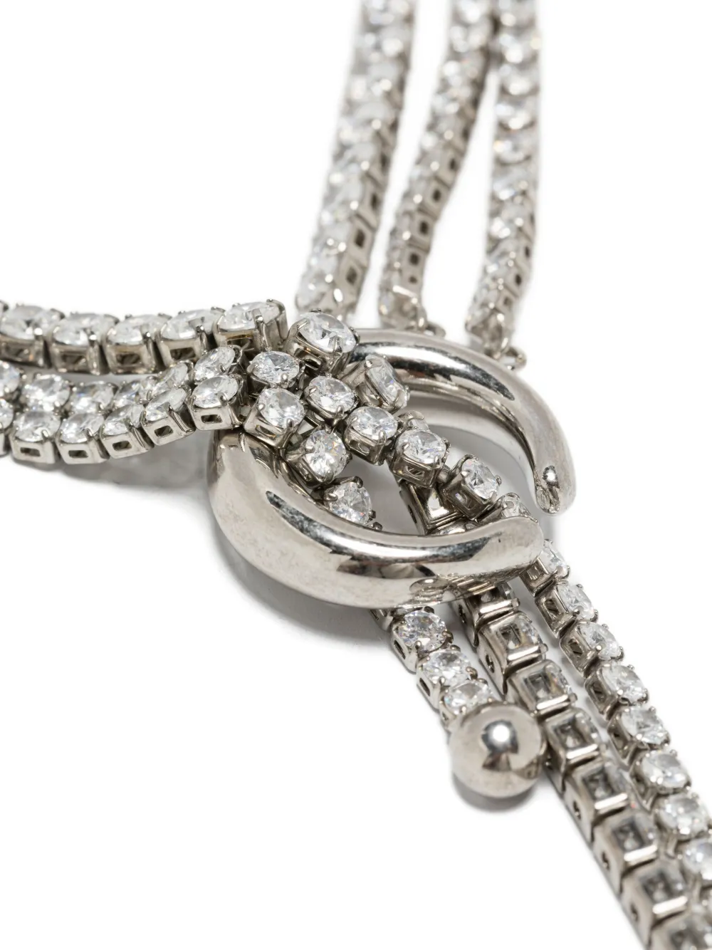 Panconesi Silver Crystal-embellished Ear Cuff In Metallic