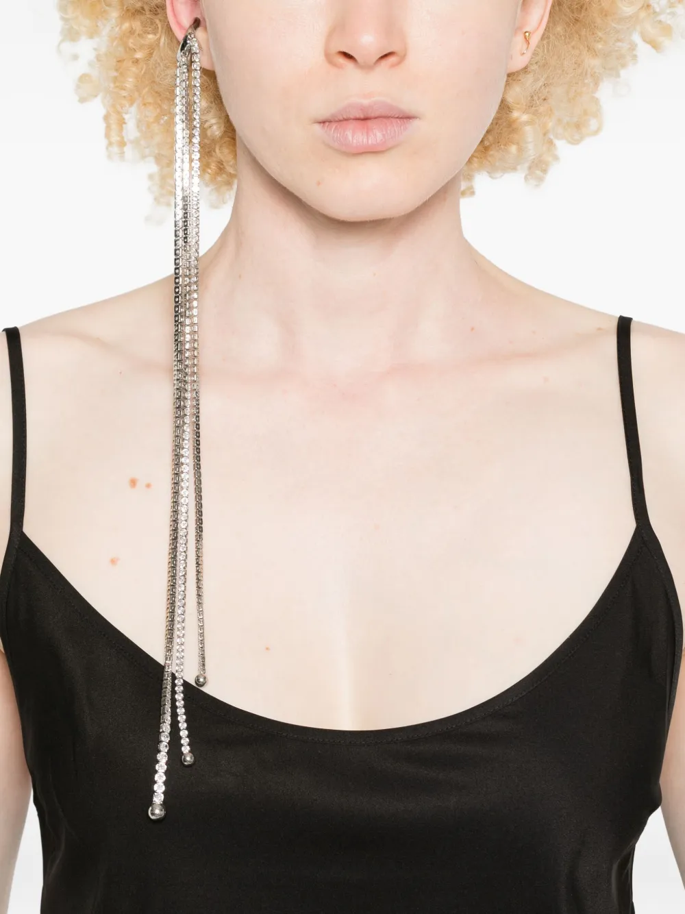 Panconesi silver crystal-embellished ear cuff - Zilver