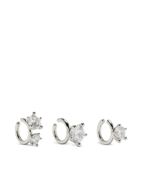 Panconesi pack de tres aretes ear-cuff con detalles de cristal