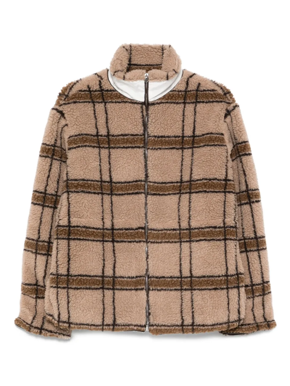 RANRA checked teddy jacket | Brown | Image 1