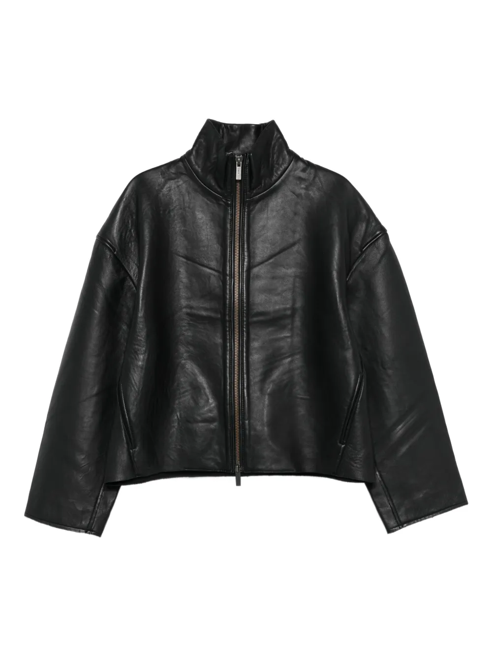 zip-front sheepskin jacket