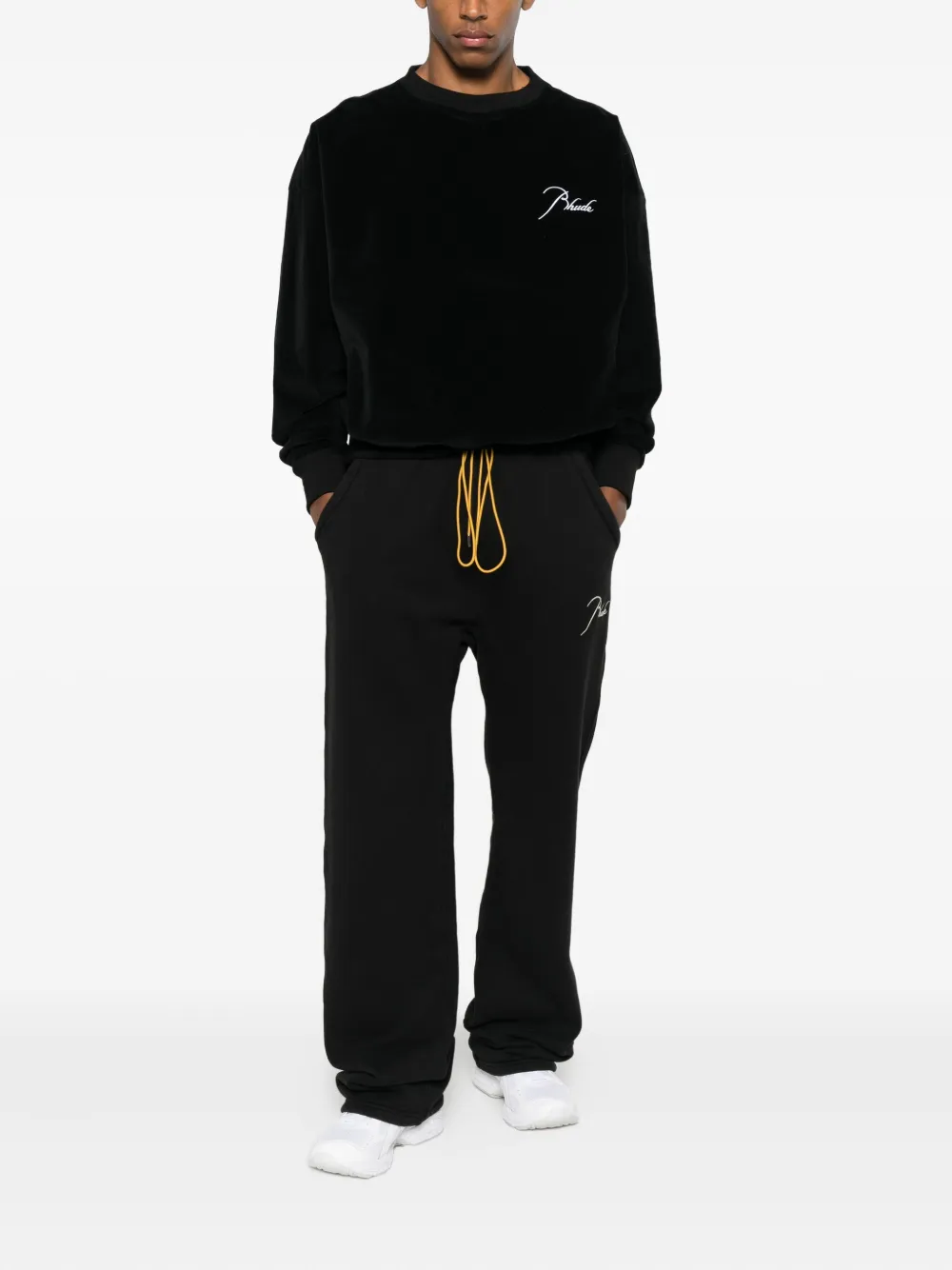 RHUDE logo-embroidery sweatshirt - Zwart