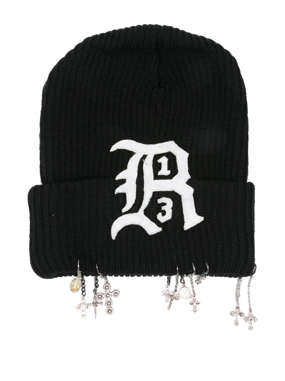 R13 Beanie mit Applikation | Schwarz | Image 1