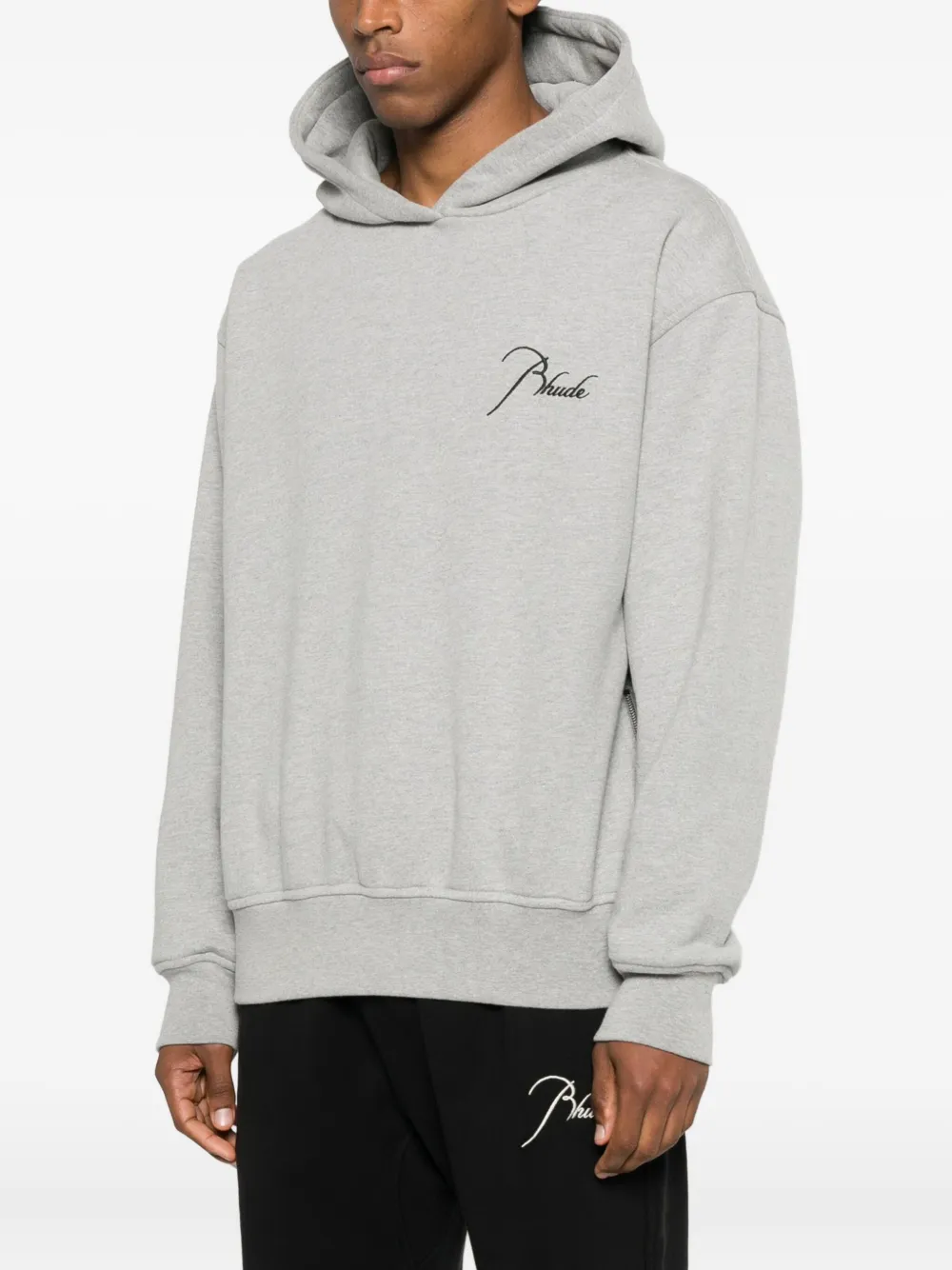 RHUDE Hoodie met geborduurd logo Grijs