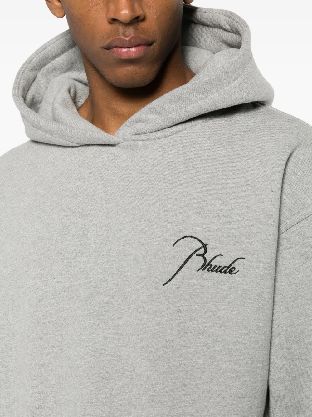 RHUDE Hoodie met geborduurd logo Grijs