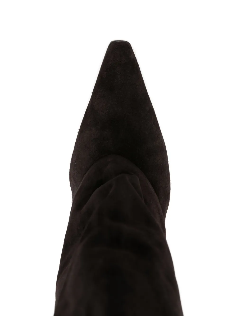 Paris Texas Jane Folded Suede Knee Boots In Brown