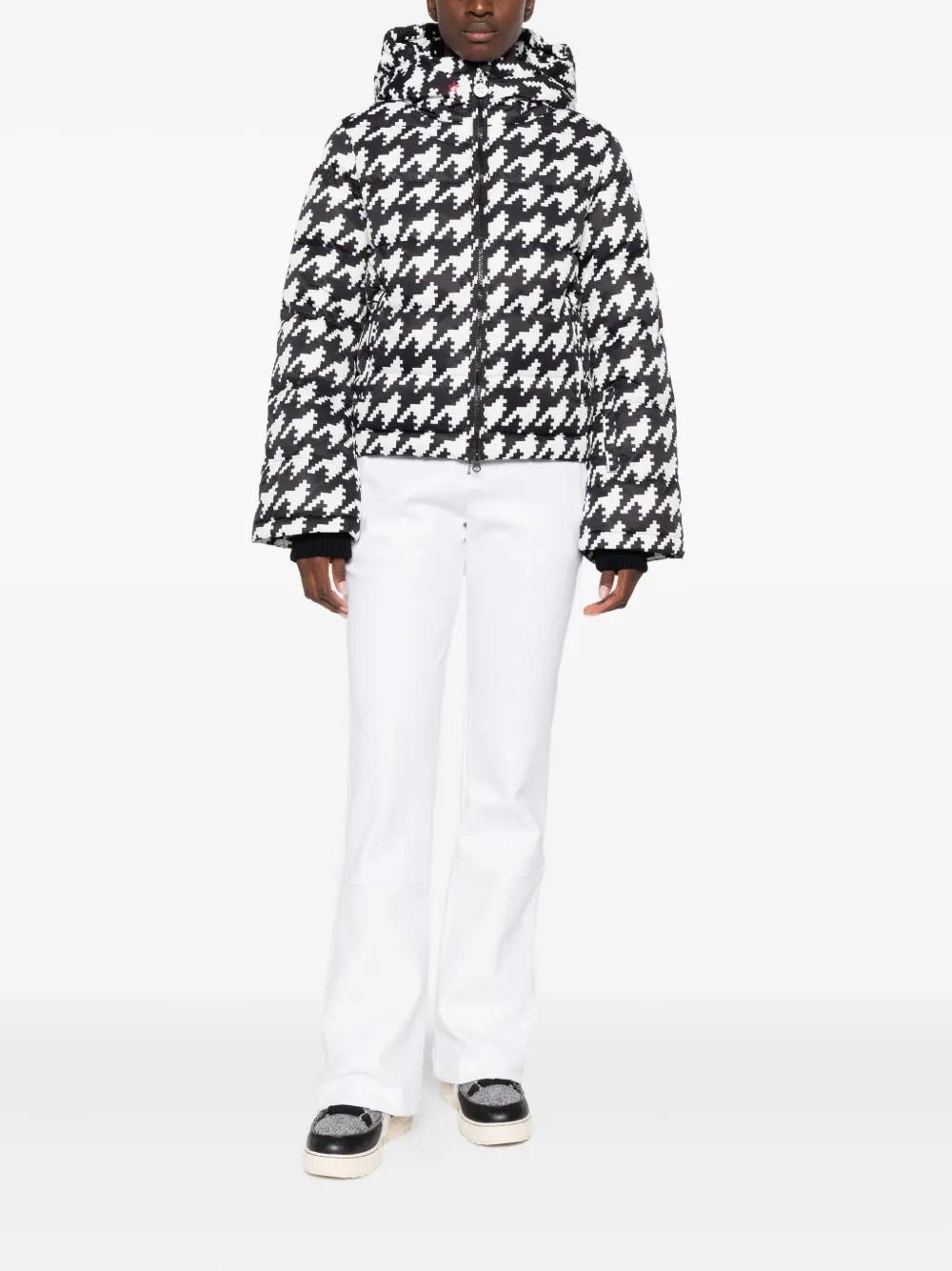 Perfect Moment Jas met pied-de-poule print - Wit