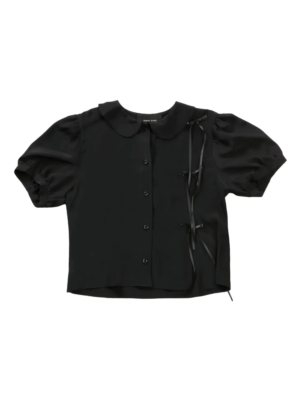 Simone Rocha T-shirt met pofmouwen en strikdetail Zwart