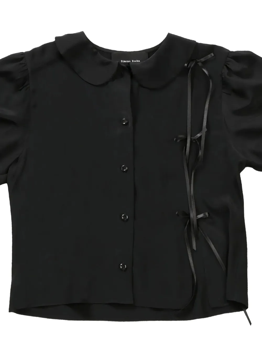 Simone Rocha T-shirt met pofmouwen en strikdetail Zwart