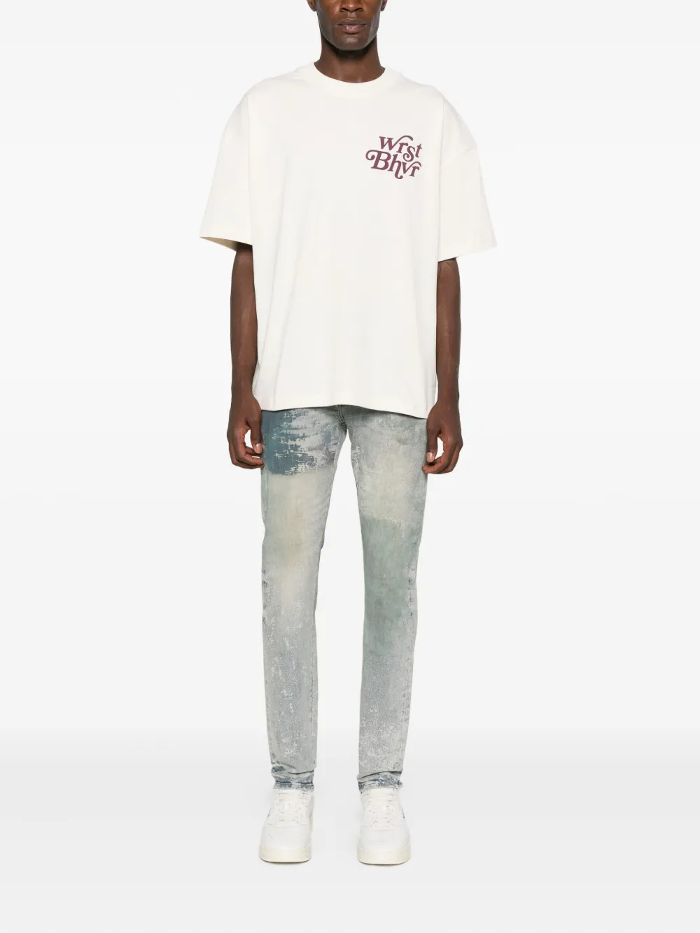Purple Brand distressed-finish jeans - Blauw