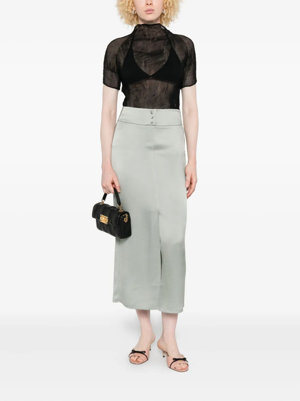 Forte Straight midi-rok Groen