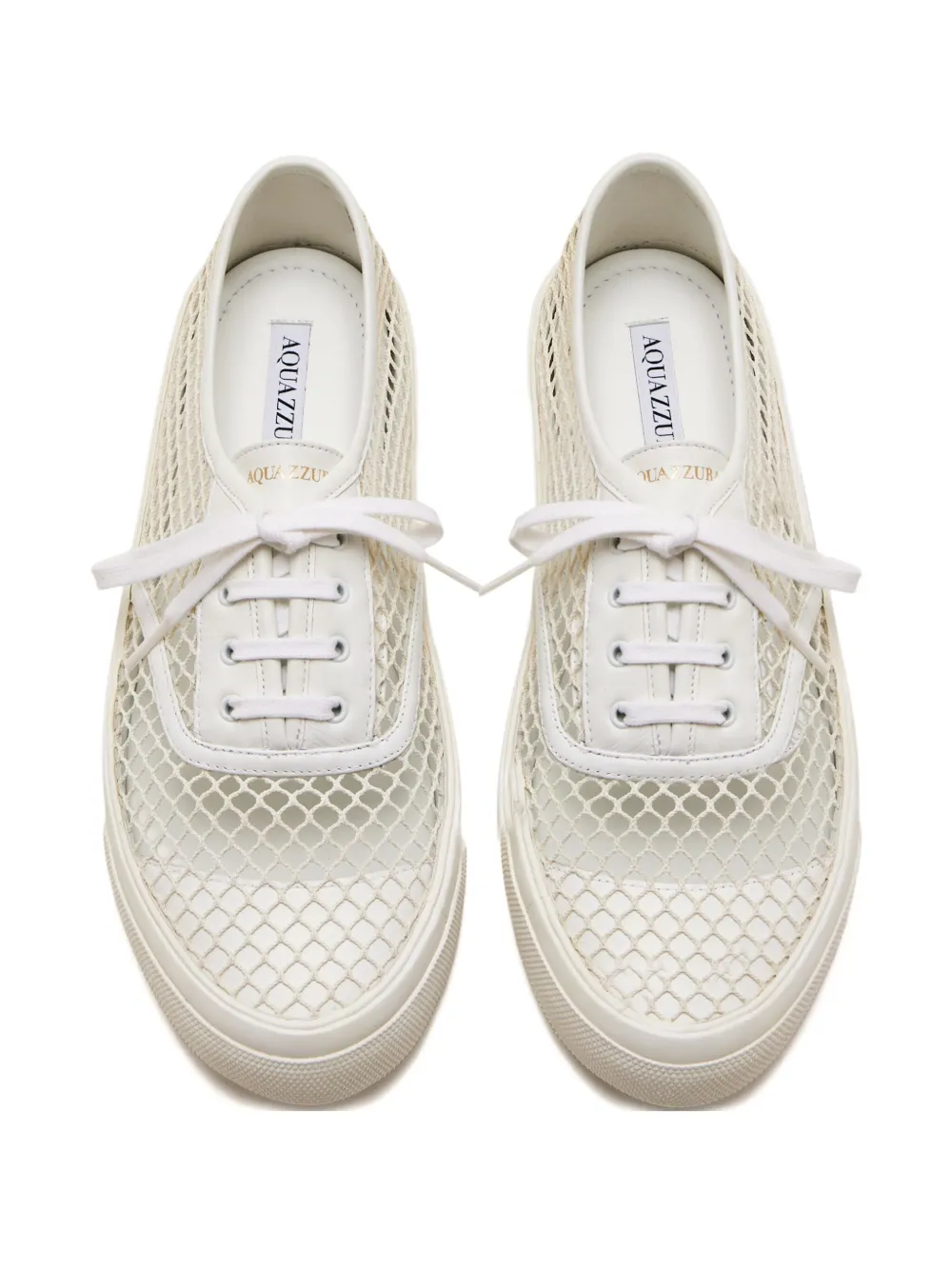 Aquazzura Mesh-panel Sneakers In White