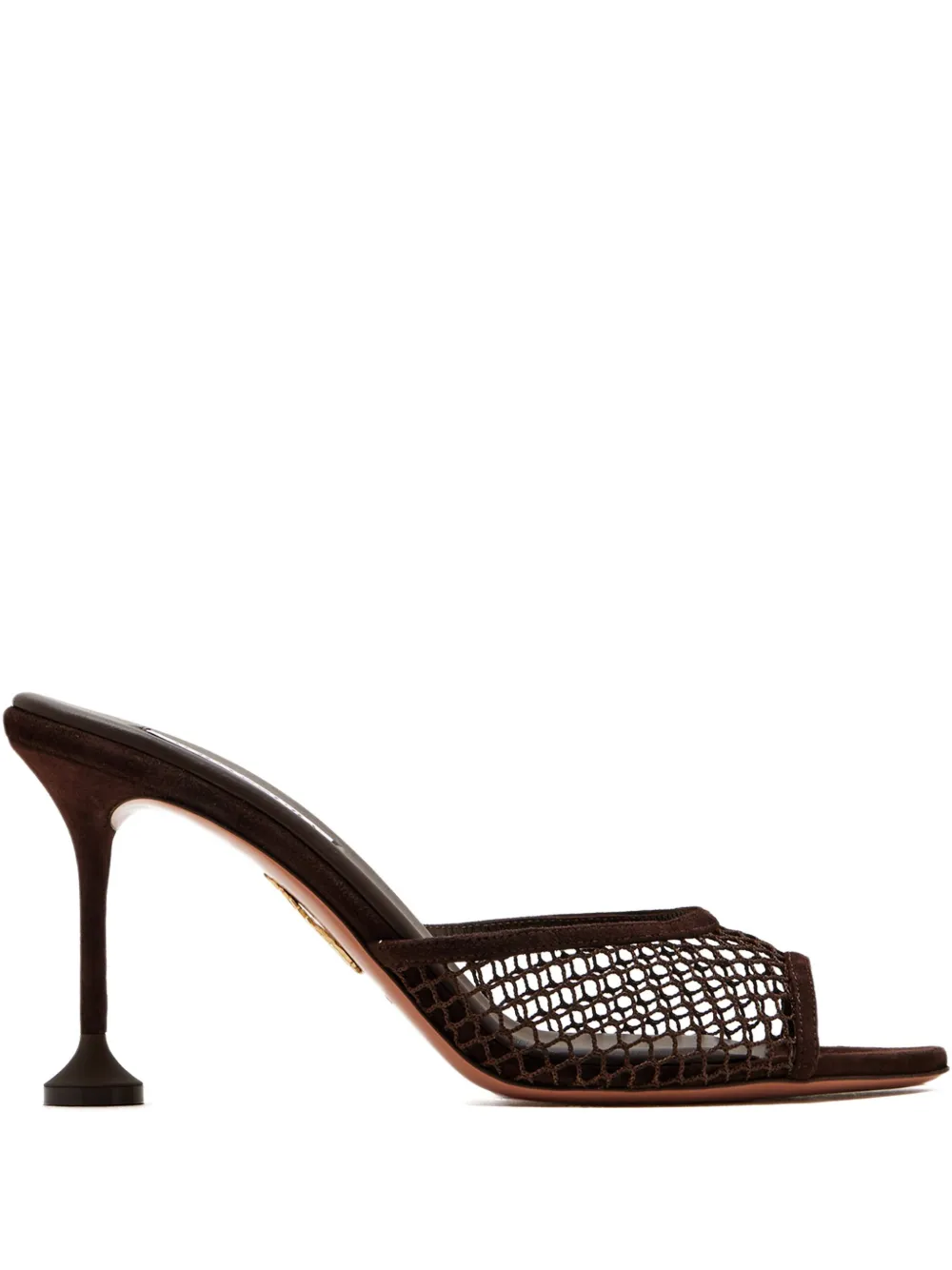 Aquazzura 85mm Bisous mesh mules Brown