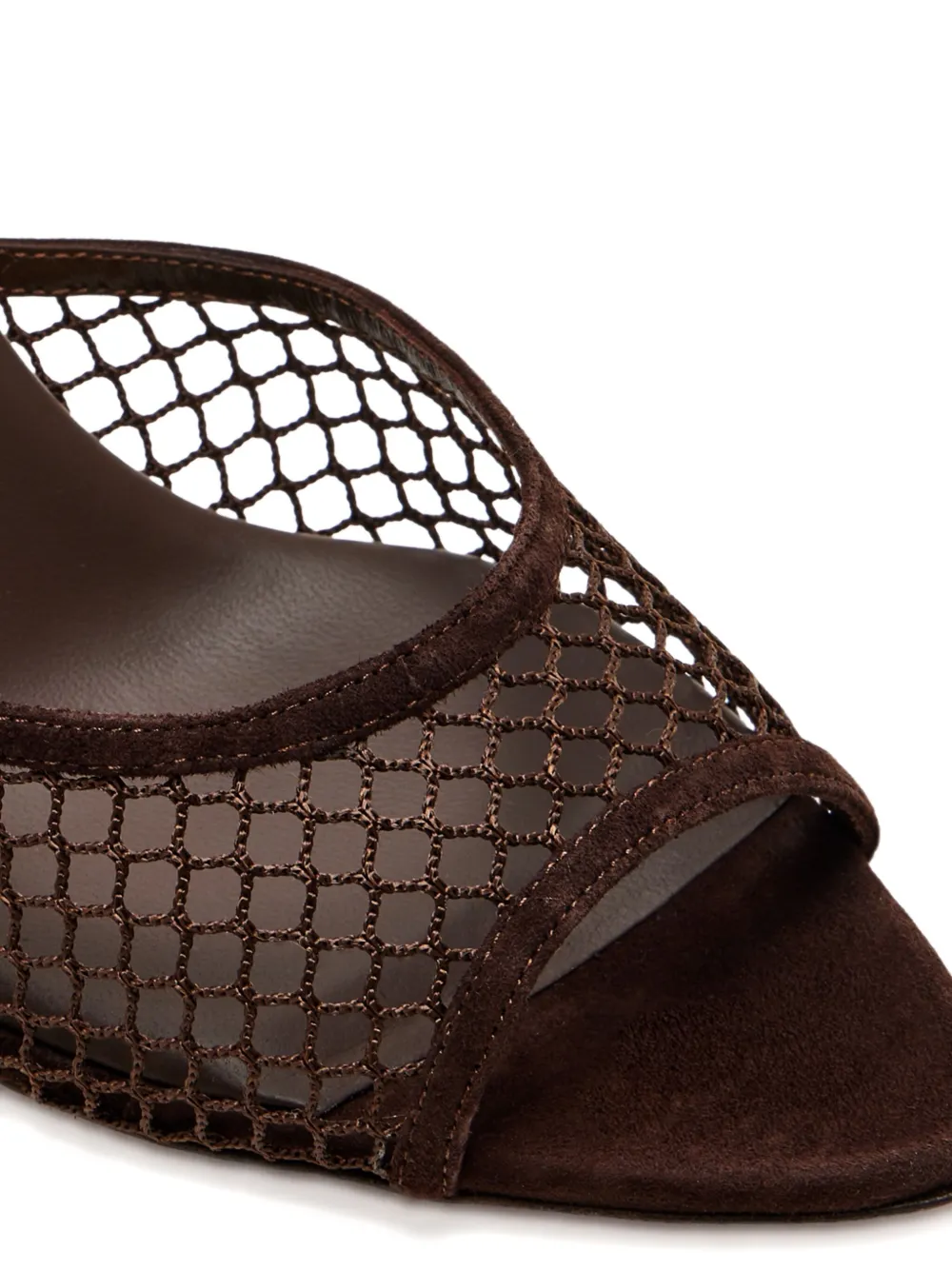 Aquazzura 85mm Bisous mesh mules Brown