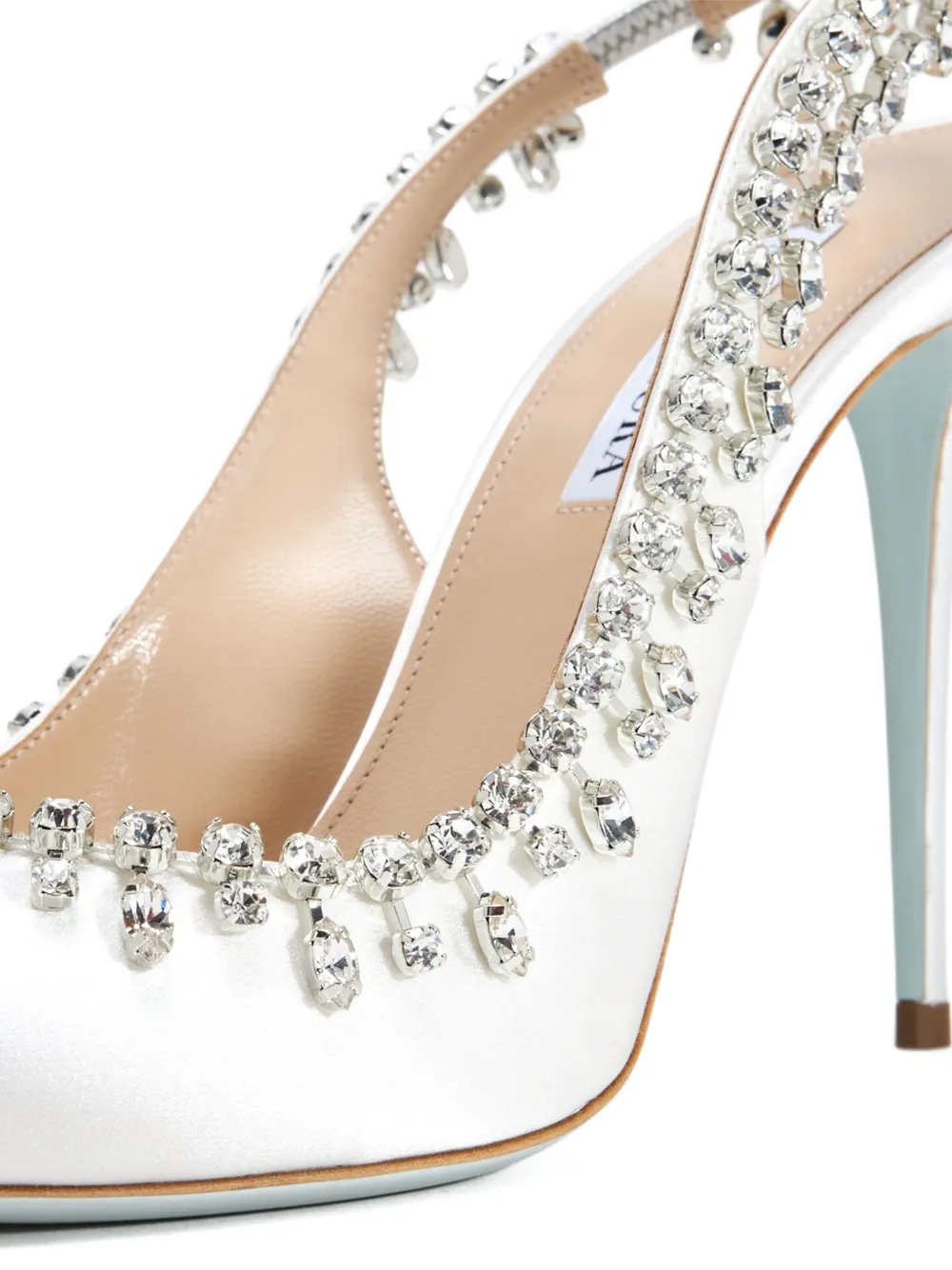 Aquazzura 105 mm Temptation slingback sandalen verfraaid met kristallen Wit