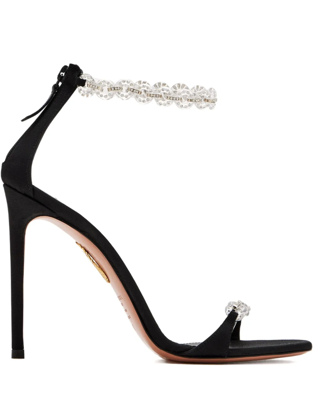 Aquazzura 105mm embellished stiletto heeled sandals Black