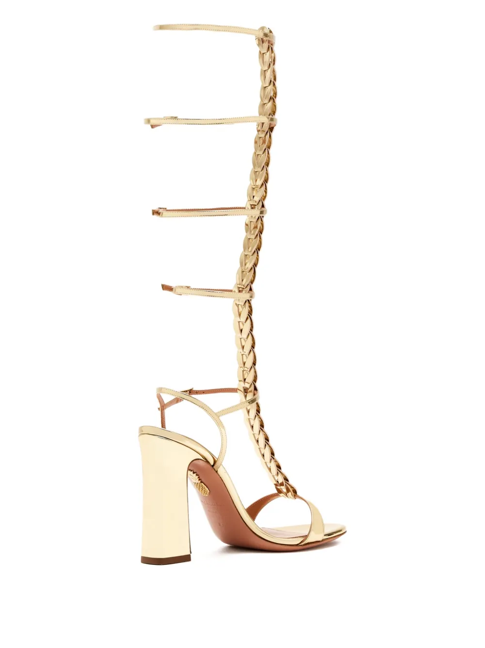 Aquazzura 105 mm Destiny Gladiator leren sandalen Goud