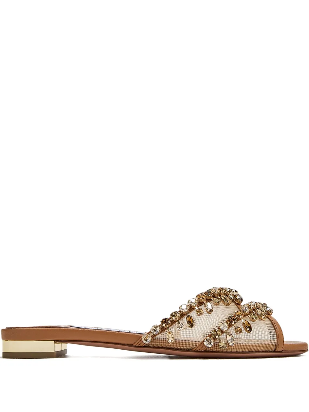 Aquazzura Temptation crystal-embellished mesh sandals | Flat Sandals | Image 2