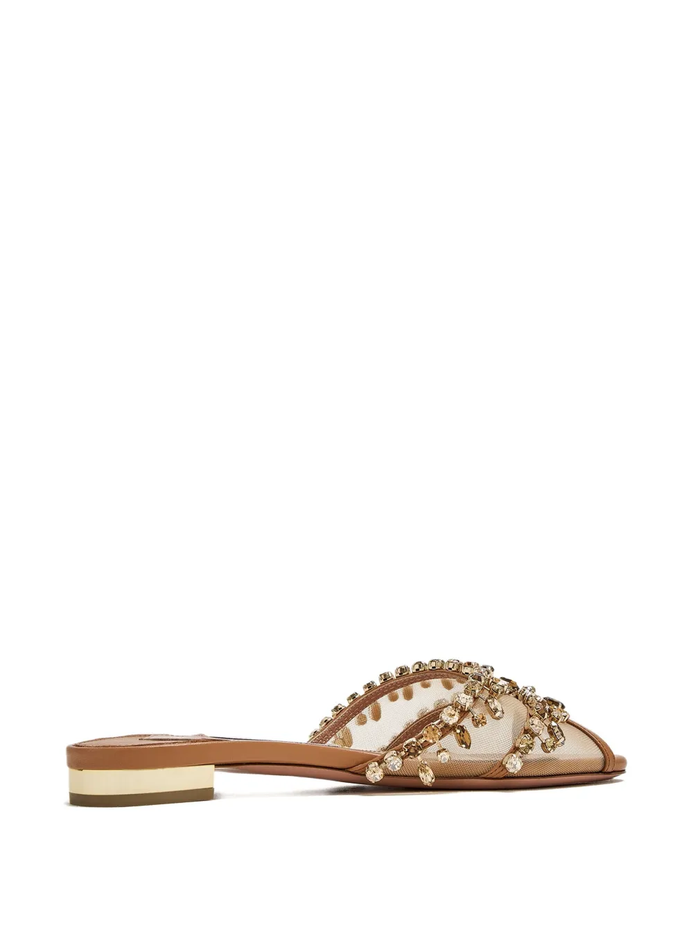 Aquazzura Temptation crystal-embellished mesh sandals | Brown | Image 1