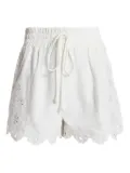 FARM Rio eyelet-embroidered scalloped-hem shorts - White