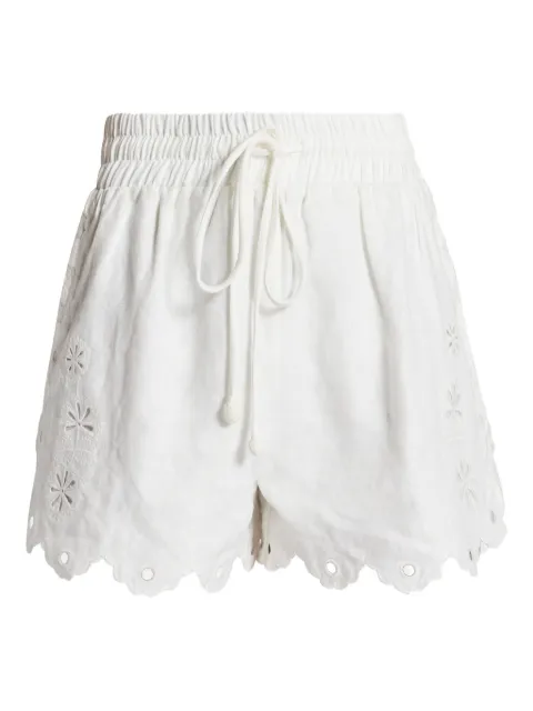 FARM Rio eyelet-embroidered scalloped-hem shorts