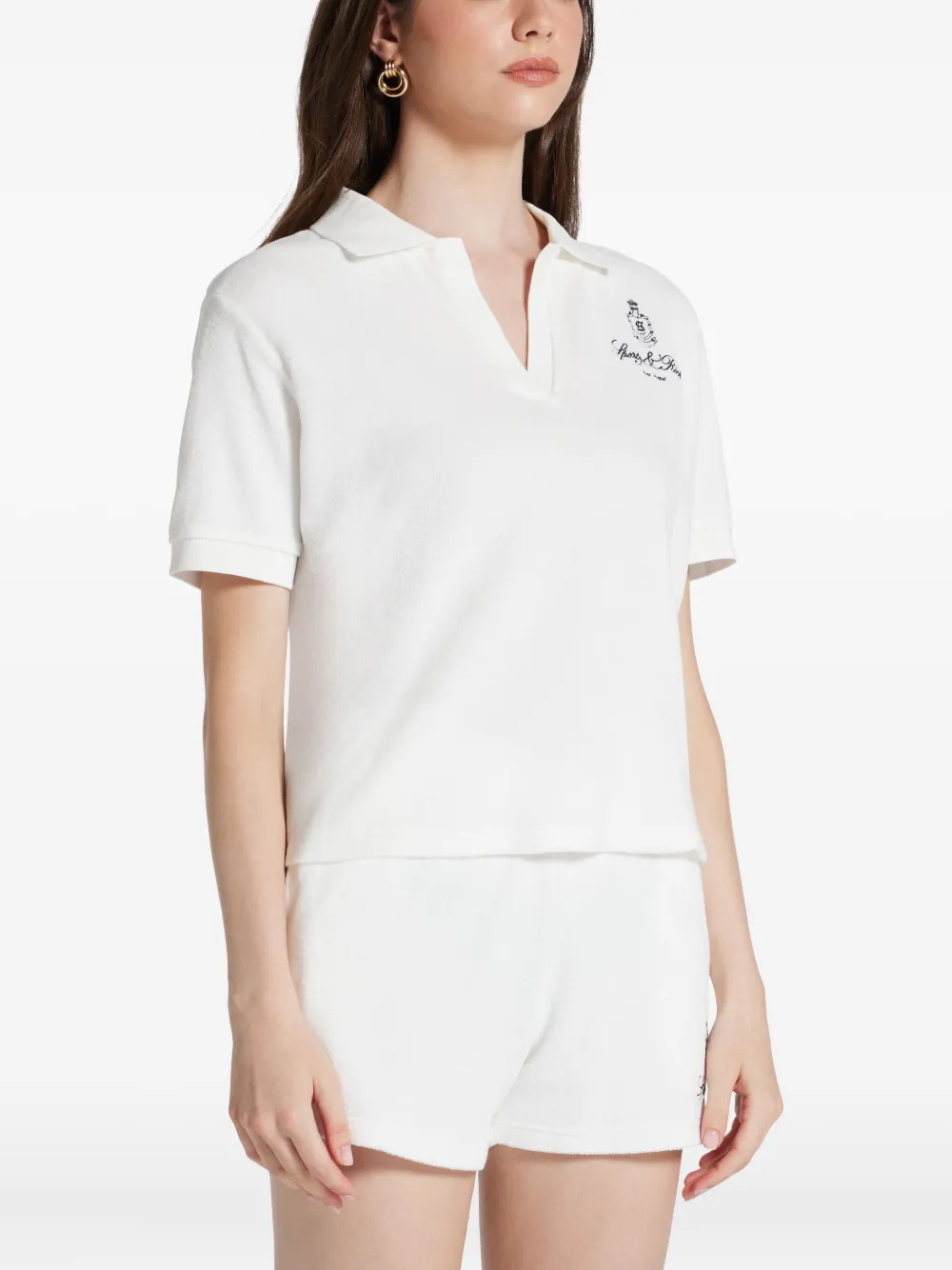 Sporty & Rich Polotop met geborduurd logo Wit