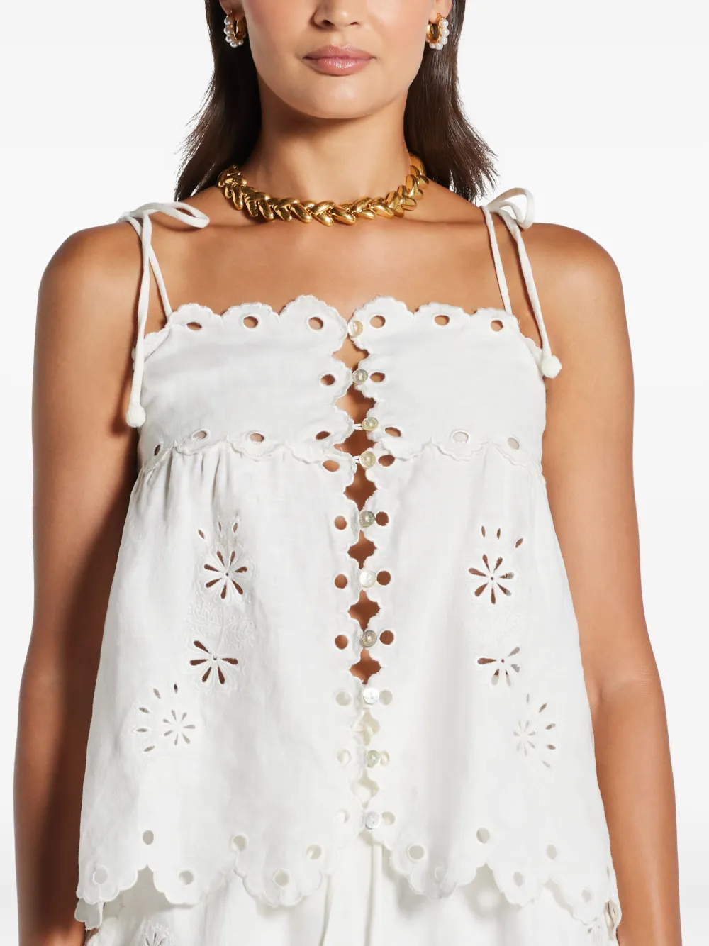 FARM Rio Top met uitgesneden detail Wit