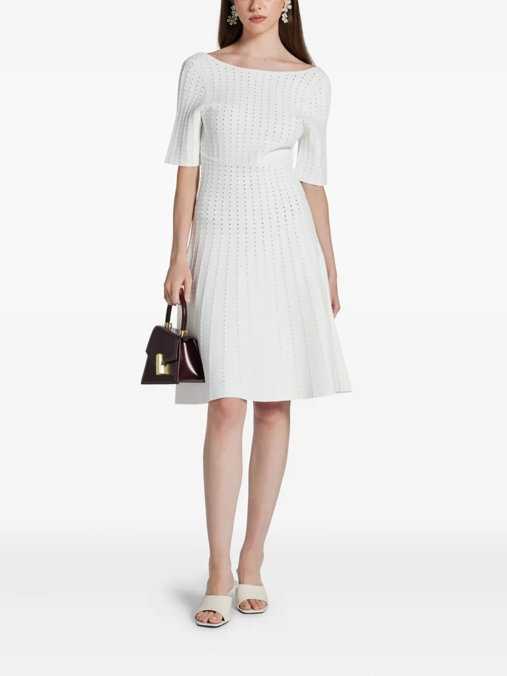 Herve Leger Donna Short-sleeved Dress In White