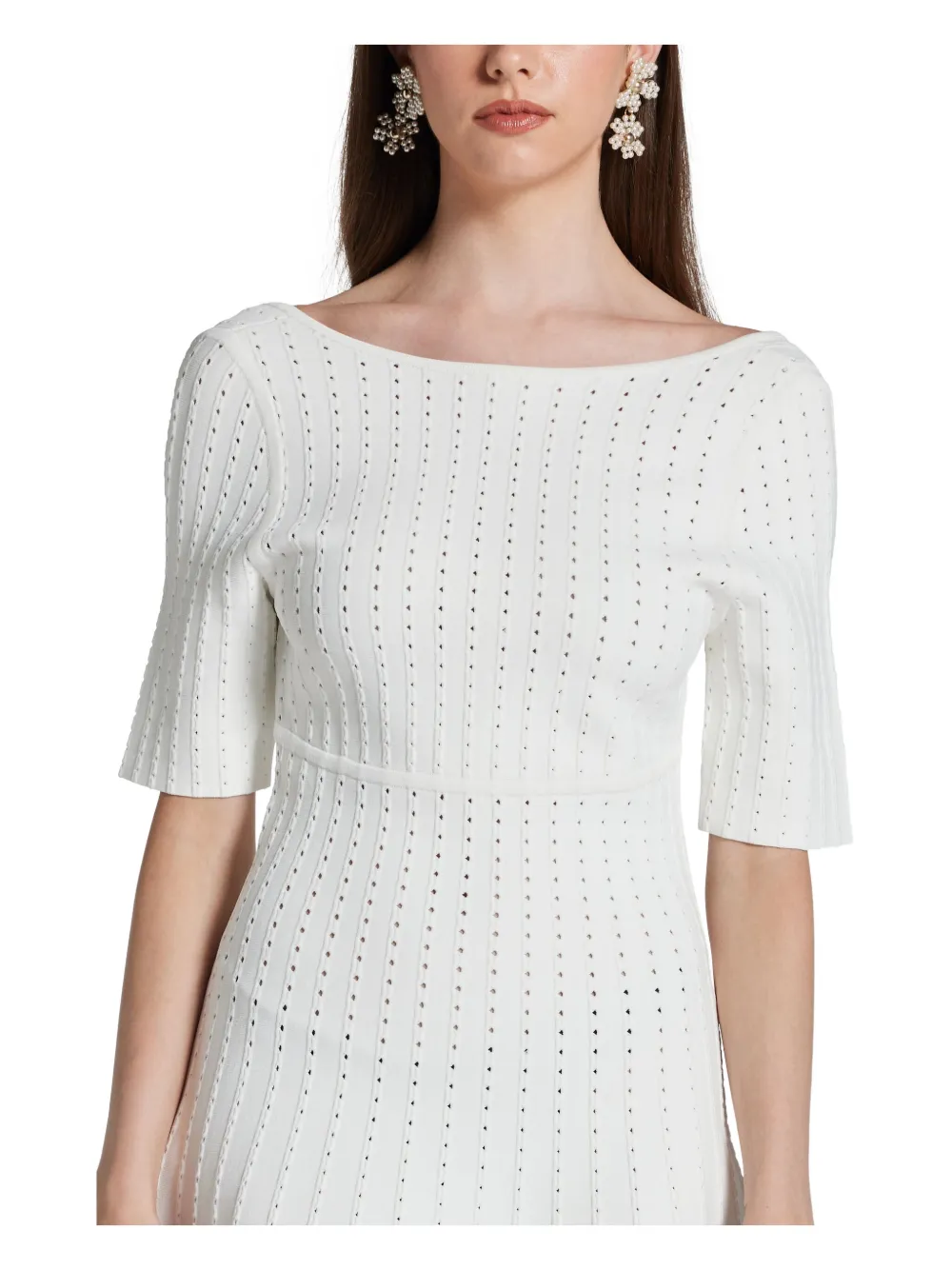 Herve Leger Donna Short-sleeved Dress In White