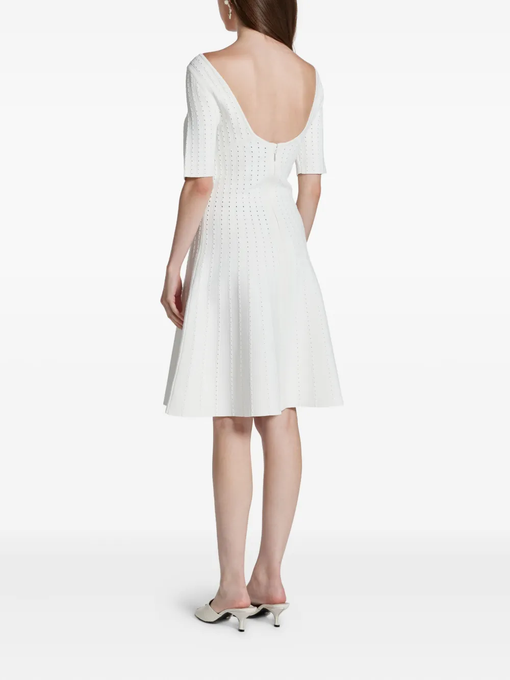 Herve Leger Donna Short-sleeved Dress In White