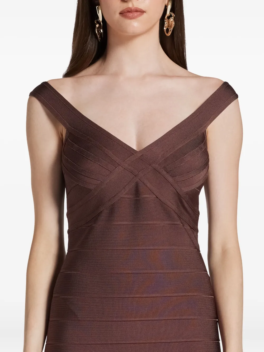 Hervé Léger Rachel jurk Bruin