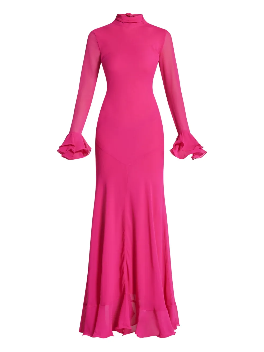 De La Vali ruffled long-sleeve dress - Rosa