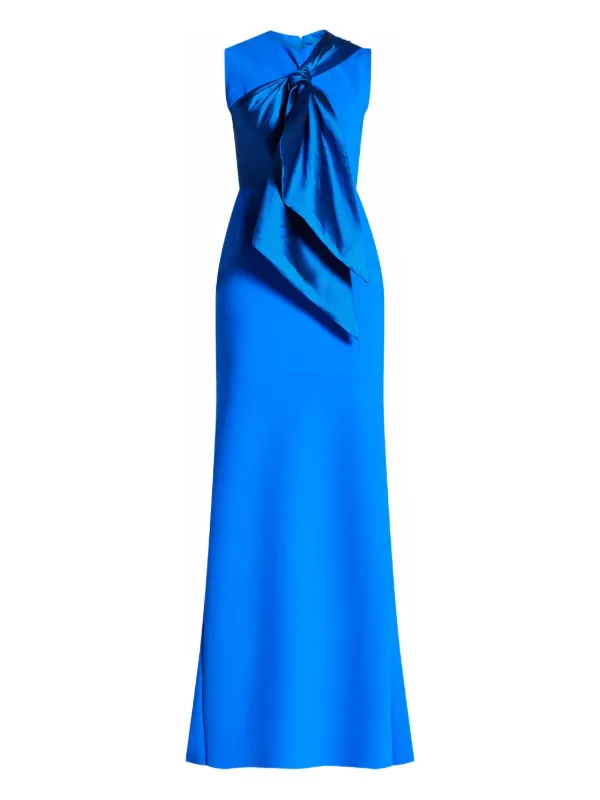 greta constantine blue dress Greta Constantine Percier V-neck Gown | Blue