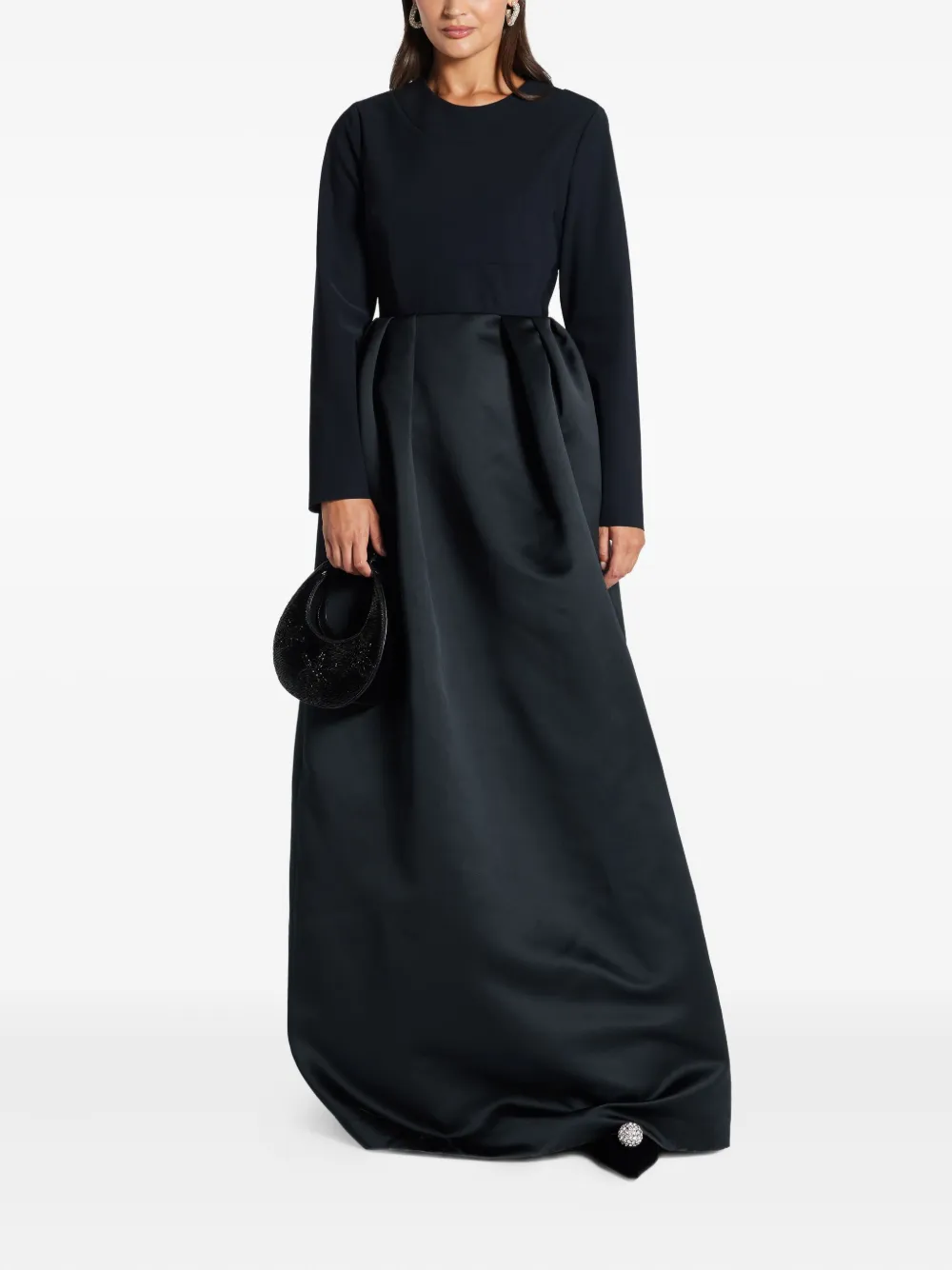 Greta Constantine Santi long-sleeved maxi dress - Zwart