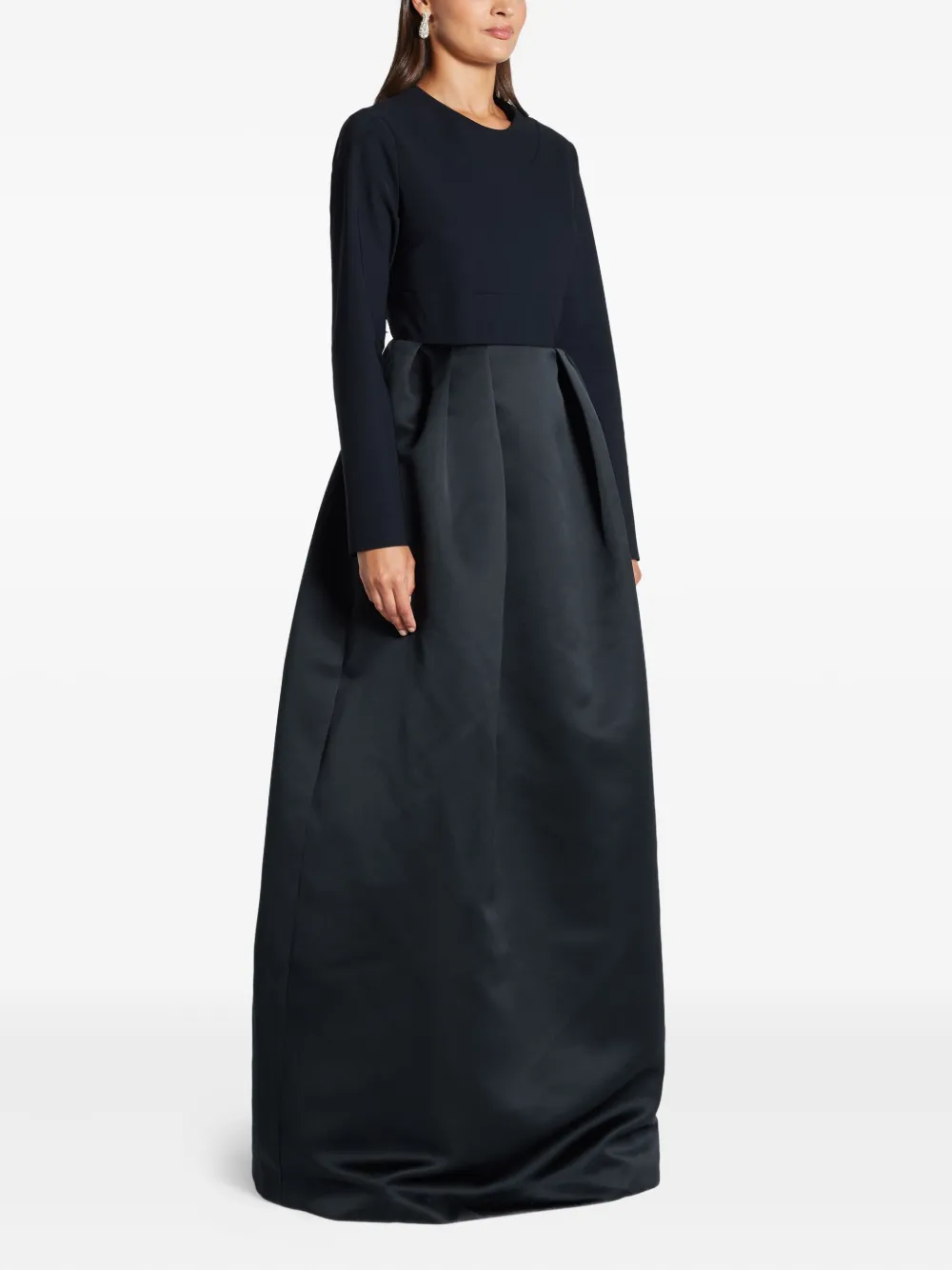 Greta Constantine Santi Long-sleeved Maxi Dress In Black