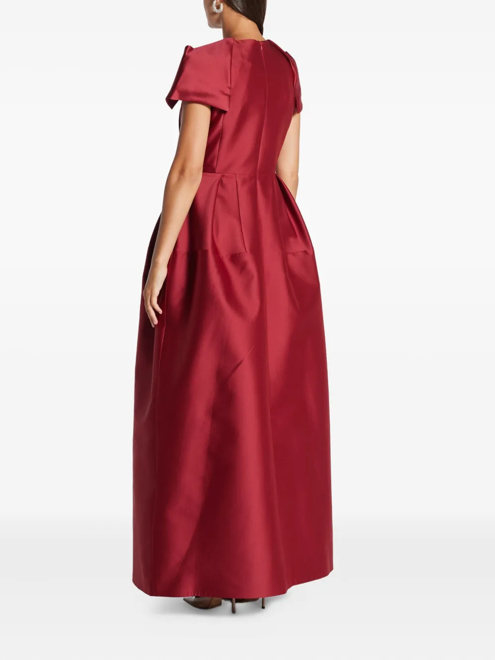 Dice Kayek Maxi-jurk met geplooide schouders Rood