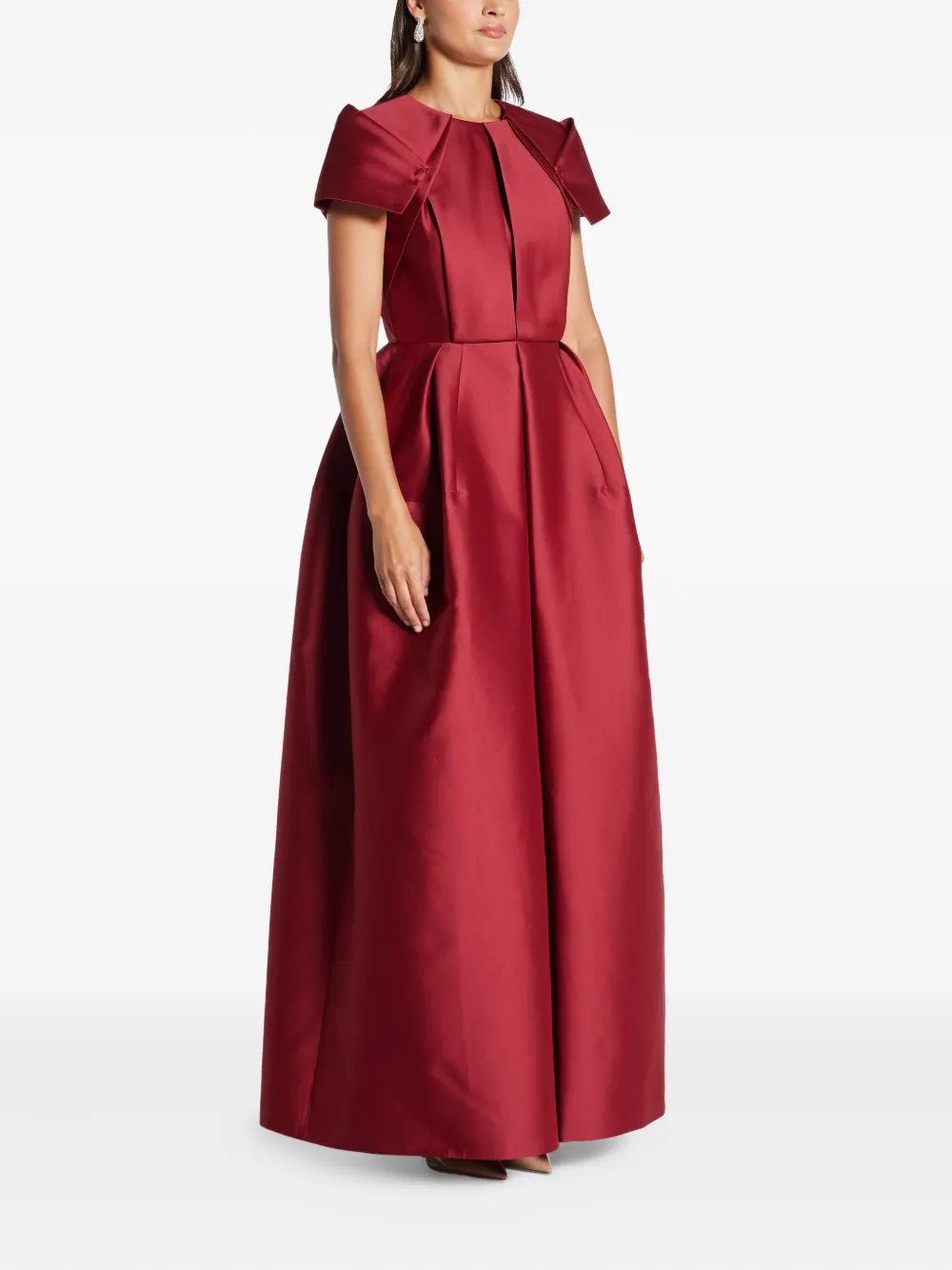 Dice Kayek Maxi-jurk met geplooide schouders Rood