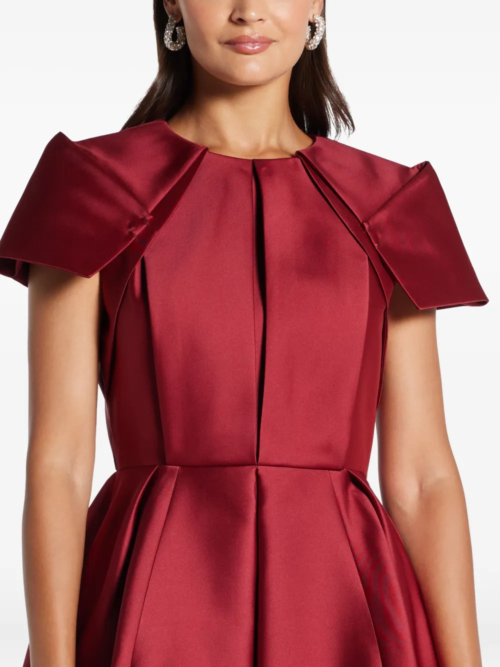 Dice Kayek Maxi-jurk met geplooide schouders Rood