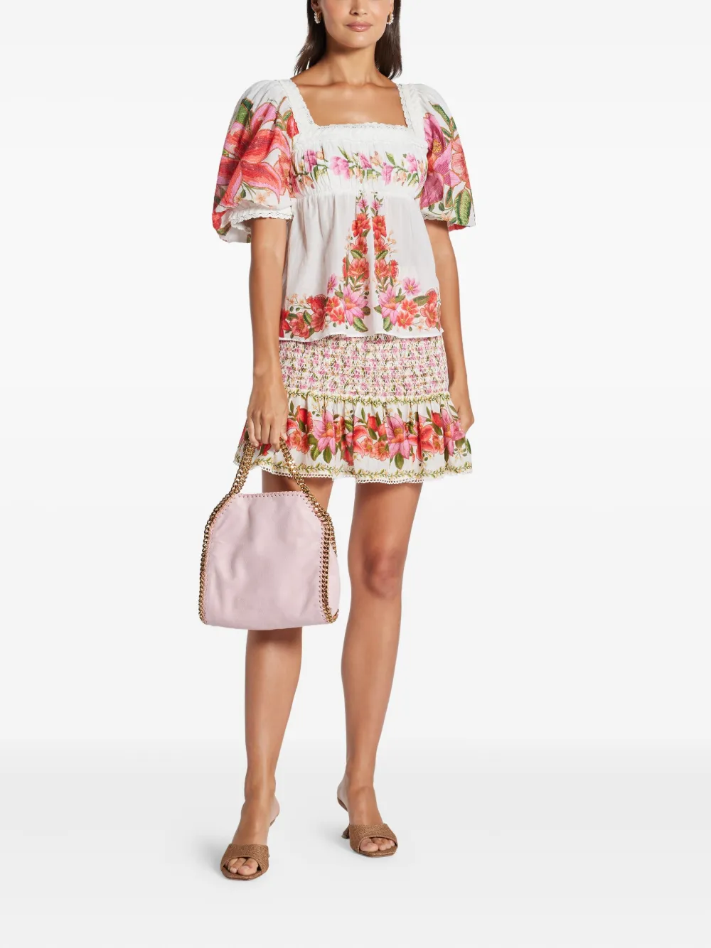 FARM Rio floral-print top - Wit