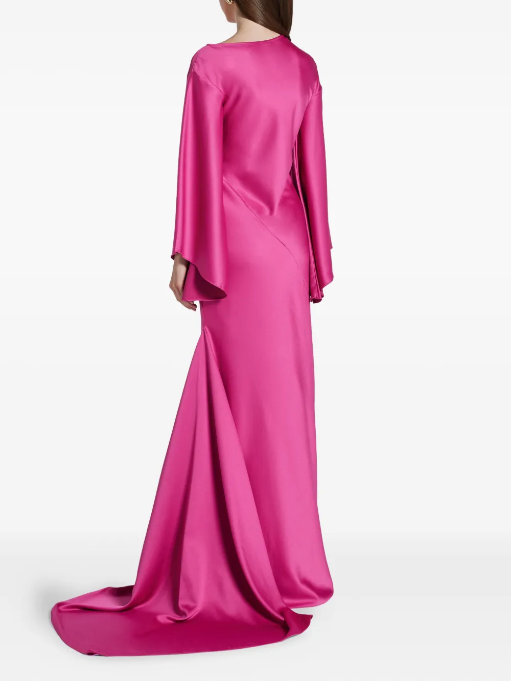 De La Vali Flared-sleeve Dress In Pink