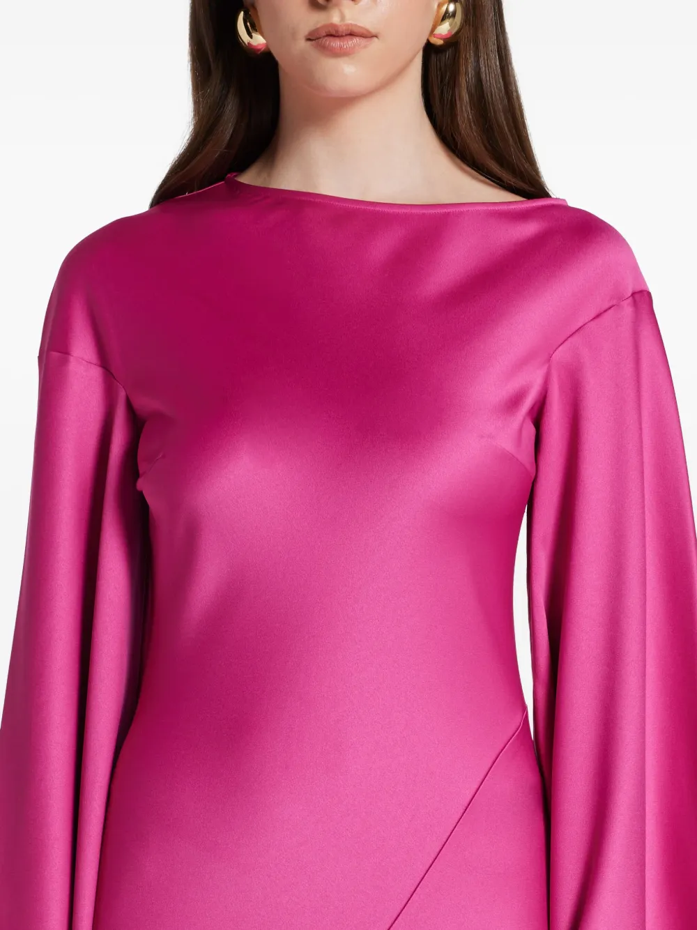 De La Vali Flared-sleeve Dress In Pink