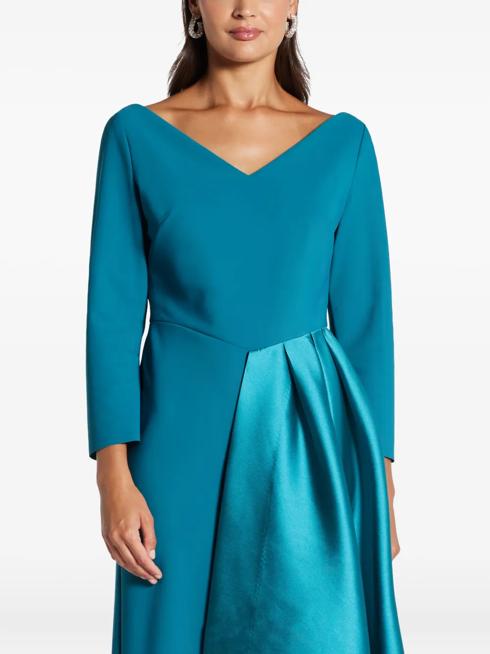 Greta Constantine Percier avondjurk met V-hals Blauw